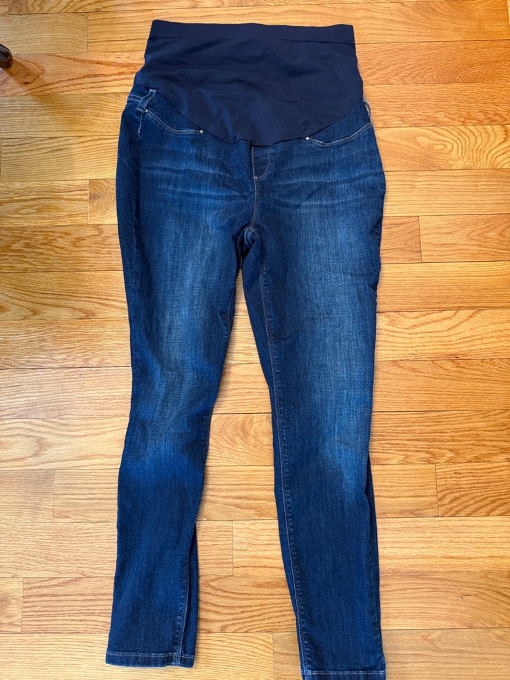 Seraphine Navy Overband Dark Blue Skinny Maternity Jeans sz 14